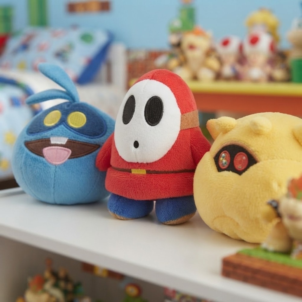Nintendo Super Mario 3 Plush Set - Shy Guy, Bean, Star Bunny 5.5"